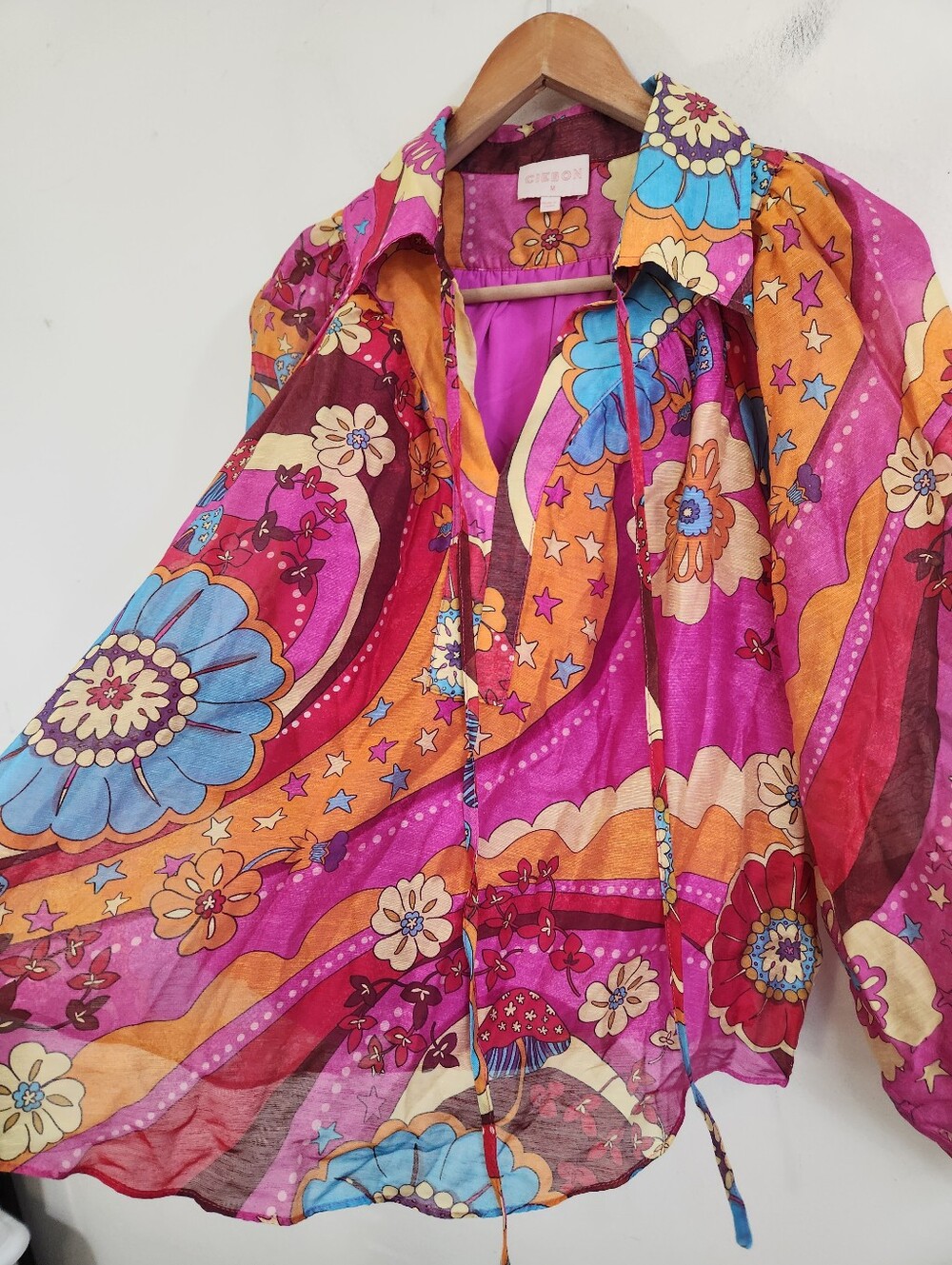 Ciebon Elisa Print Tie Neck Top - Picture 4 of 8